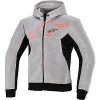 Alpinestars Felpa Con Cappuccio Chrome Superairflow Black Mid Gray Red Fluo