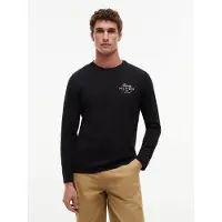 Tommy Hilfiger Script Stack Ls Regular Black Taglia: S | Maglie a manica lunga Outlet | Uomo | Nero