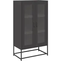 vidaXL Credenza nera 68x39x123 cm in acciaio