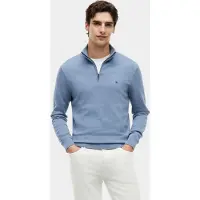 Tommy Hilfiger Essential Cotton Zip Brisk Blue Heather Taglia: L | Dolcevita Outlet | Uomo | Blu