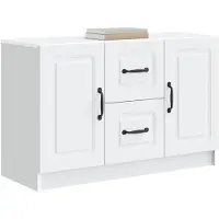 vidaXL Credenza bianca, 89 x 34,5 x 57 cm, realizzata in materiale composito di legno