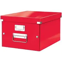 Leitz Contenitore portaoggetti Click & Store formato A4, colore rosso, confezione da 6 pezzi