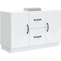 vidaXL Credenza bianca, 89 x 34,5 x 57 cm, realizzata in materiale composito di legno
