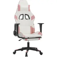 vidaXL Sedia da gioco con poggiapiedi in ecopelle bianca e rosa