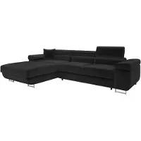 Mirjan 24 Divano ad angolo Torezio Mini, elegante divano ad angolo con contenitore e funzione letto, poggiatesta regolabili, 280x170x70-90 cm (colore: Polo 897, lato: sinistro)