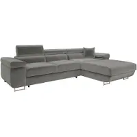 Mirjan 24 Divano ad angolo Torezio Mini, elegante divano ad angolo con contenitore e funzione letto, poggiatesta regolabili, 280x170x70-90 cm (colore: Polo 894, lato: destro)