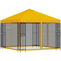vidaXL Gazebo da giardino con pareti laterali 3 x 3 m giallo