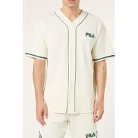 FILA Statuto Loose Pique Baseball Shirt Egret Taglia: XL | Camicie Casual Outlet | Uomo