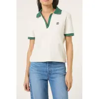 FILA Belfort Relaxed Johnny Collar Towelling Top Egret-posy Green Taglia: XS | Polo Outlet | Donna | Verde