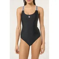 FILA Antona Heritage Tape Scoop Back Swimsuit Black Taglia: L | Costumi Interi Outlet | Donna | Nero