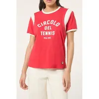 FILA Montalto Relaxed Graphic Ringer T-shirt True Red-egret Taglia: L | Maglie Sportivi Outlet | Donna | Rosso