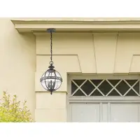 Kichler Lampada a sospensione da esterno Halleron, grigio/trasparente, 31 cm, IP44