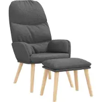 vidaXL Poltrona relax con sgabello in tessuto grigio chiaro
