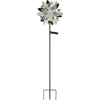 Globo Lampada LED solare 36578S, picchetto a terra, argento/nero, metallo