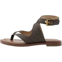 Michael Kors per donna. 40T6IRFS1B Sandalo piatto Irene marrone (38), Basso, Fibbia, Casual