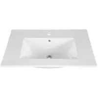Meublorama Lavabo da incasso AXIS 80 cm in Vetroceramica bianco lucido di design contemporaneo