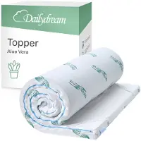 Nivion Dailydream - Materasso topper in memory foam con estratto di aloe vera - Taglia M - Peso: 50-90 kg - Altezza: 5 cm / Dimensioni: 135x190 cm - Allevia la pressione