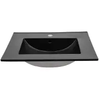 Meublorama Lavabo da incasso AXIS 60 cm in Vetroceramica nero opaco