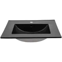 Meublorama Lavabo da incasso AXIS 80 cm nero opaco Vetroceramica design contemporaneo