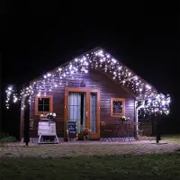 CLGarden Premium LED luci fiabesche pioggia di ghiaccio ERN600 bianco freddo tenda luce esterna bianco no ruggine