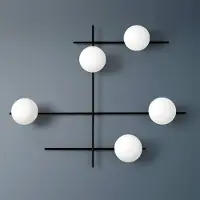 SFORZIN Applique Mikado, vetro lattiginoso, 5 luci
