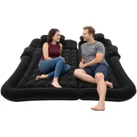 StarTech.com Materasso gonfiabile per auto - Materasso gonfiabile per SUV - Pompa elettrica da 75 W, 12 V - Portata: 300 kg - 1,74 × 1,26 m - 6 camere d'aria - PVC floccato - Nero