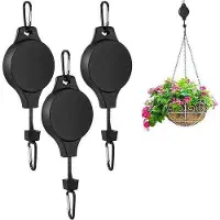 OEM Portavasi triangolari regolabili per piante sospese, 3 pezzi, metallo, nero, 60 cm