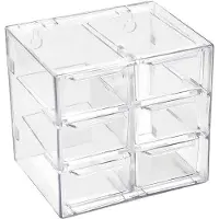OEM Cassettiera in plastica, impilabile, per riporre oggetti sulla scrivania, organizer a 6 cassetti, piccolo cassetto trasparente per gioielli