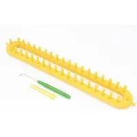 OEM Attrezzo per lavorare a maglia - Filo lungo per sciarpe, cappelli e berretti - Giallo - Attrezzo creativo - Hobby pratico - 36 cm