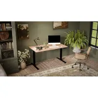Cama Scrivania regolabile elettricamente in altezza, modello MOON LONG, dimensioni 150x80x72-120 cm, colore nero/bianco
