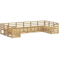 vidaXL Set da salotto da esterno, 10 pezzi, bianco, legno massello di acacia