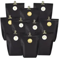 Sonstiges Calendario dell'Avvento da riempire di sacchetti natalizi di carta Nero Oro