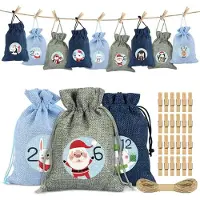 Sonstiges Calendario dell'Avvento da riempire 24 sacchetti di stoffa Set calendario di Natale blu