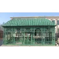 Casa Padrino Luxury Art Nouveau Garden House Green 856 x 456 x H. 516 cm - Padiglione da giardino in ferro battuto - Serra - Nobile & Magnifico