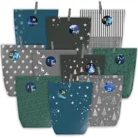 Sonstiges PANSIBY Calendario dell'Avvento fai da te da 24 pezzi da riempire Blu Grigio Nero Verde