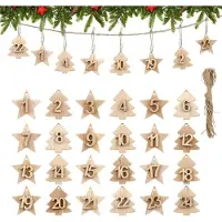 Sonstiges LIHAO Calendario dell'Avvento 24 numeri in legno ciondolo albero di Natale conto alla rovescia decorazioni in legno