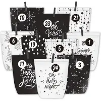 Sonstiges Calendario dell'avvento in carta kraft da progettare da soli Decorazione natalizia nera