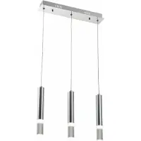REALITY IMPORT Lampada a sospensione in stile industriale cromata con 3 tubi verticali Gwen LED 5W REA330503-06 Reality
