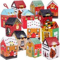 Sonstiges Calendario dell'Avvento da riempire per bambini, decorazione natalizia fai-da-te 24 scatole sacchetti con adesivi e nastri