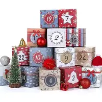 Sonstiges Calendario dell'Avvento 24 scatole Scatole di decorazioni natalizie