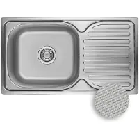 Loge Lavello da cucina a 1 vasca in acciaio inox Lavello da appoggio Lavello con scolapiatti