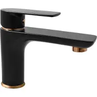 RAV VLTAVA - Miscelatore per lavabo senza scarico, nero opaco/oro VT426.0CMATZ, Slezák