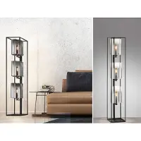 Meine Wunschleuchte Lampada da terra a 3 luci in vetro nero fumé con LED dimmerabile - lampada da terra insolita