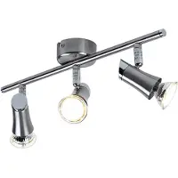 Globo Lighting Lampada da soffitto a LED, cromata, con faretti orientabili, lunghezza 39 cm