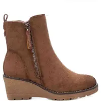 Refresh per donna. 17100903-CAMEL Stivaletti in camoscio marrone - Altezza zeppa 6cm (39), 5 a 8cm, Cerniera, Casual