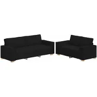 vidaXL Set divano 2 pezzi con cuscini in tessuto nero