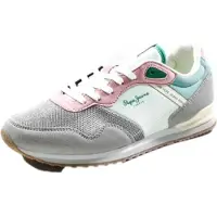 Pepe Jeans per donna/ragazza. PGS400015 Sneakers grigie London Bubble (37), Basso, Stringhe, Casual, Grigio, moda per bambini