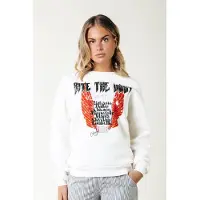 Colourful Rebel Bite The Dust Dropped Shoulder Sweater Off White Taglia: XS | Maglie a manica lunga Outlet | Donna | Bianco
