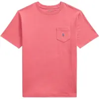 Ralph Lauren per ragazzo. 323970333505 Maglietta in maglia di cotone con tasca rossa ((XL) 13/14años= 163/174cm), Rosso, Casual, Manica