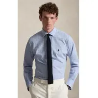 Ralph Lauren per uomo. 710B22587001 Camicia in popeline elasticizzato a quadri blu (M), Casual, Cotone, Manica lunga